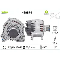 Valeo Alternateur 14 V 110 A Ø 51 mm pour, entre autres, SEAT LEON