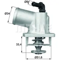 MAHLE ORIGINAL Thermostat d'eau TI 54 92D