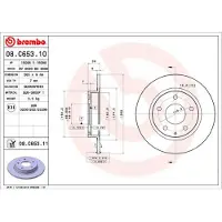 Brembo Disque de frein 08C65311 arrière, plein, 1 pièce