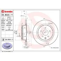 Brembo Disque de frein 09B52211 arrière, ventilé, 1 pièce