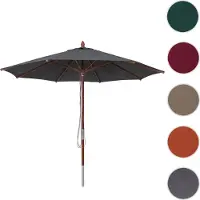 Mendler Parasol De Restaurant Hwc-C57b, Parasol De Jardin, Polyester/Bois 14 Kg, Rond Ø 3 M, Câble De Traction Résistant Aux Chocs Anthracite