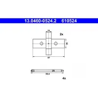 Ate 13.0460-0524.2 Kit d'accessoires pour plaquettes de frein à disque arrière pour VOLVO V70 II (285) pour TESLA Model S (5YJS)