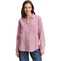 Tom Tailor With Slub Structure 1035247 Long Sleeve Blouse Rose 40 Femme
