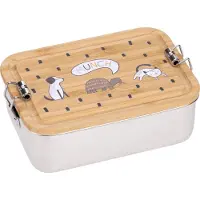 Lassig Boîte À Goûter En Inox Et Bambou Happy Prints Beige