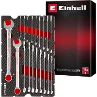 Einhell Jeu de clés à fourche dans un étui E-Case, 19 pièces