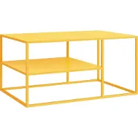 En.casa Table basse 'Solund' acier 90 x 60 x 45 cm jaune