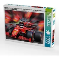 CALVENDO Puzzle Le Monégasque Charles Leclerc n'est que le troisième Monégasque en Formule 1 et court depuis 2019 pour la Scuderia Ferrari. | Puzzle photo 64x48cm 1000 pièces pour des heures heureuses