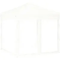 Syfax Tente de réception pliable avec parois Blanc 2x2 m