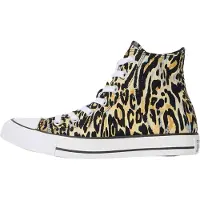 Converse - Sneakers hautes en toile - Chuck Taylor All Star Classic High Black/White/Brown - Taille 37 - Noir