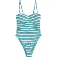 Next Maillot de bain modelant bleu / aqua / blanc