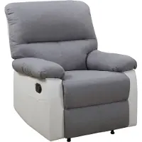 HABITAT ET JARDIN Fauteuil relax Lincoln - 90 x 89 x 103 cm - Blanc/Gris clair