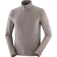 Salomon - Polaire légère et stretch zippée - Sntial Lightwarm Hybrid M Iron pour Homme - Taille M - Beige