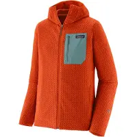 Patagonia - Polaire gaufrée zippée - M's R1 Air Full-Zip Hoody Coal Orange pour Homme - Taille M