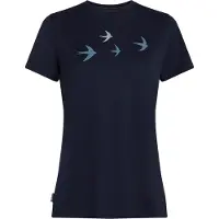 Icebreaker Merino 150 Tech Lite Bird Transit Short Sleeve T-shirt Bleu M Femme
