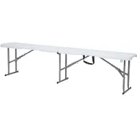 Axi Elba Banc De Brasserie Pliable En Plastique Hdpe Blanc | Banc Pliable / Banc De Pique-Nique | Pour Le Jardin, Le Balcon Ou Le Camping - Déplié