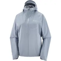 Salomon - Veste de trail imperméable et coupe-vent - Bonatti Waterproof Jkt W Trade Winds pour Femme - Taille S - Gris