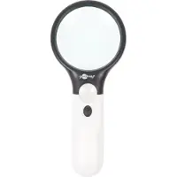 Goobay Loupe de lecture LED avec éclairage LED, idéale pour visualiser les détails fins, piles incluses