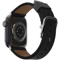 Otterbox Symmetry Cactus Leather Watch Band pour Apple Watch 9/8/7 41mm (38 mm, 40 mm, 41 mm, Cuir végétalien), Sangles de montre, Noir