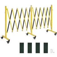 Vevor Barrière de Sécurité Extensible Double Barrière Accordéon 5,46 m Clôture Pliable Industrielle pour Allée