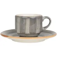Bonna Aura Space - Tasses à espresso et soucoupes - 80 cc - Porcelaine - Lot de 6