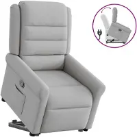 vidaXL Fauteuil relax avec releveur Gris nuage Tissu
