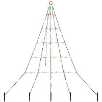 vidaXL Arbre de Noël LED avec piquets au sol Multicolore 180 cm Métal