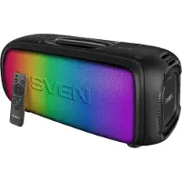 SVEN Haut-parleurs Bluetooth Système de haut-parleurs de fête avec Bluetooth et radio FM, Enceinte Bluetooth, Noir