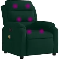vidaXL Fauteuil de massage vert foncé velours