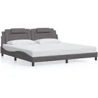 vidaXL Cadre de lit "Viana" sans matelas Gris 200x200 cm Similicuir
