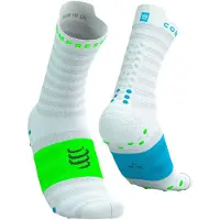 Compressport Chaussettes Pro Racing v4.0 Ultralight Run High Blanc Vert, Taille Taille 1