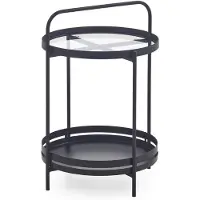 Ebuy24 Karin table basse table d'appoint 1 étagère noire.