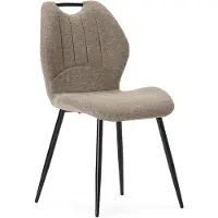 CALICOSY - Lot de 4 chaises en tissu avec pieds en métal L48 cm - NOVA