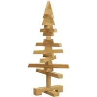 vidaXL Arbre de Noël en bois Marron 60 cm Bois massif en pin