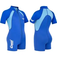Cressi Baby 1.5 Mm Junior Short Sleeve Shorty Bleu 5-6 Years Enfants