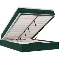 vidaXL Ottoman-lit avec matelas vert foncé 140x190 cm velours