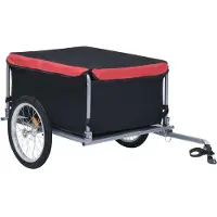 Syfax Remorque de vélo noir et rouge 65 kg