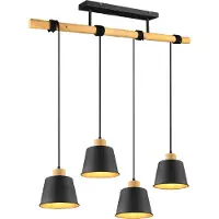 TRIO Harris Plafonnier Suspendu Vintage À 4 Barres, Noir Mat