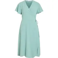 Vila Lovie Wrap Short Sleeve Midi Dress Bleu 36 Femme