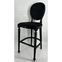 Casa Padrino Baroque Chaise de Bar Noir - Tabouret de Bar en bois massif fait à la main avec tissu en velours noble - Baroque Meubles de Bar - Noble & Somptueux