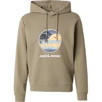 Jack & Jones Sweat-shirt 'JJPERRY' bleu clair / jaune clair / taupe / blanc
