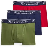 Ralph Lauren pour homme. 714830299205 Lot de 3 caleçons classiques en coton marine, vert, rouge (XL), Homewear