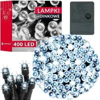 Springos Guirlande lumineuse LED - 27,5 m, 400 LED, 8 fonctions, blanc froid