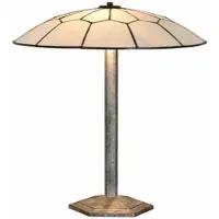 Casa Padrino Lampe de table Art déco Tiffany Blanc / Noir / Argent H. 48 cm - Lampes Tiffany