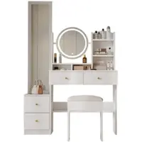 OKWISH Ensemble de Salon Moderne avec Meuble TV LED et Table Basse - Design Ondulé Élégant en MDF - 178x35x45 / 110x50x40 cm, Blanc