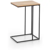 Ebuy24 Karin table basse table de service noire, chêneReproduction.