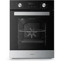 Klarstein Verosteel Four Encastrable 45 cm - 49L, 8 Modes, Classe A, Nettoyage Facile,Rotative, Porte Double Vitrage, Four Électrique Encastrable Inox & Verre Noir