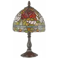 Casa Padrino Lampe de table Tiffany Art nouveau Multicolore / Marron H. 34 cm - Lampes Tiffany