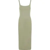 Urban Classics Basic Long Cotton Jersey Sleeveless Dress Vert M Femme