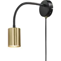 Nordlux Explore Lampe de lecture LED sur col de cygne, Variante : Ø 55 x 350 mm, GU10, 7 W, laiton