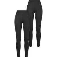 Urban Classics Legging de - Leggings Bambou - Lot de 2 - XS - M - pour Femme - noir - Taille M